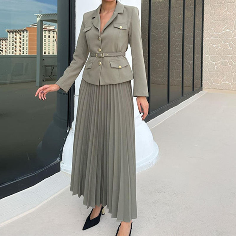 2025 Autumn New Fashionable Commuting Style Elegant Comfortable and Beautiful Women's Suits Jackets Pleated Skirts Set
