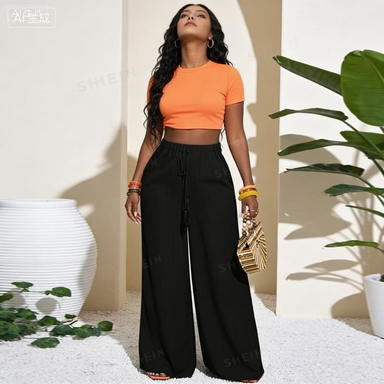 Machine Washable Wide Leg Linen Trousers - Daily Casual Wear
