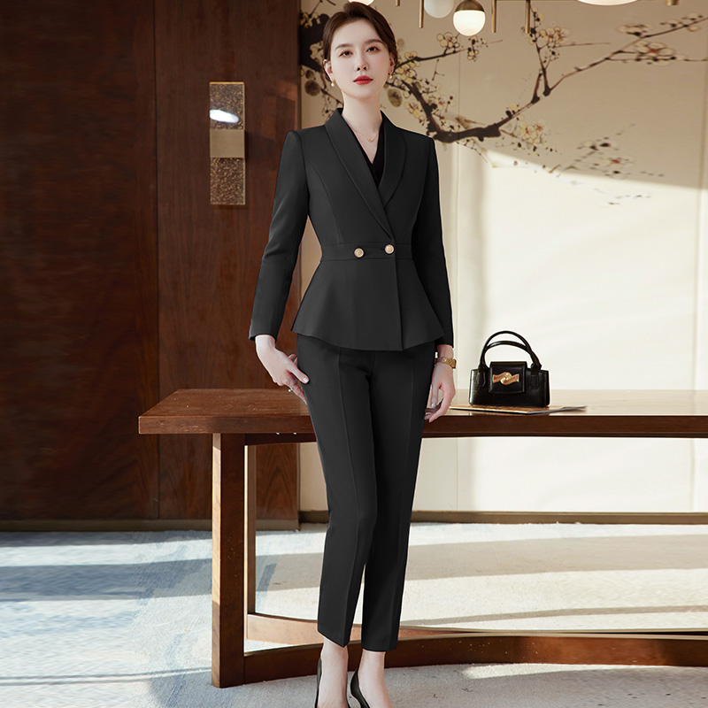 Temperament Business Women Suits China Manufacture Minimalist Style Anti-Wrinkle Blazer and Trouser Women Business Suits
