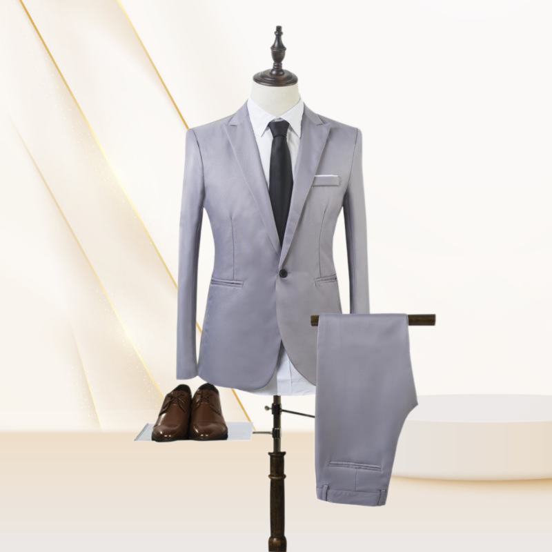 Quality Men's Business Suits Plus Size 2-Piece Formal Suit Set with Pant