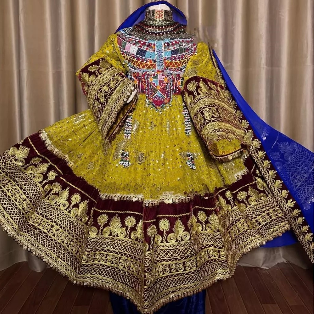 Latest Design 2025 Long Frock Maxi Style Afghan Culture Stylish Afghani Dress Suit Set Embroidery Logo Printing Dress Breathable