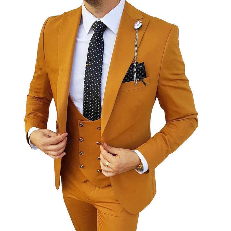 Elegant Texture Suit For Man 3 Piece Outfit With Subtle Pattern Streamlined Vest And Pants Created For Parties Interviews