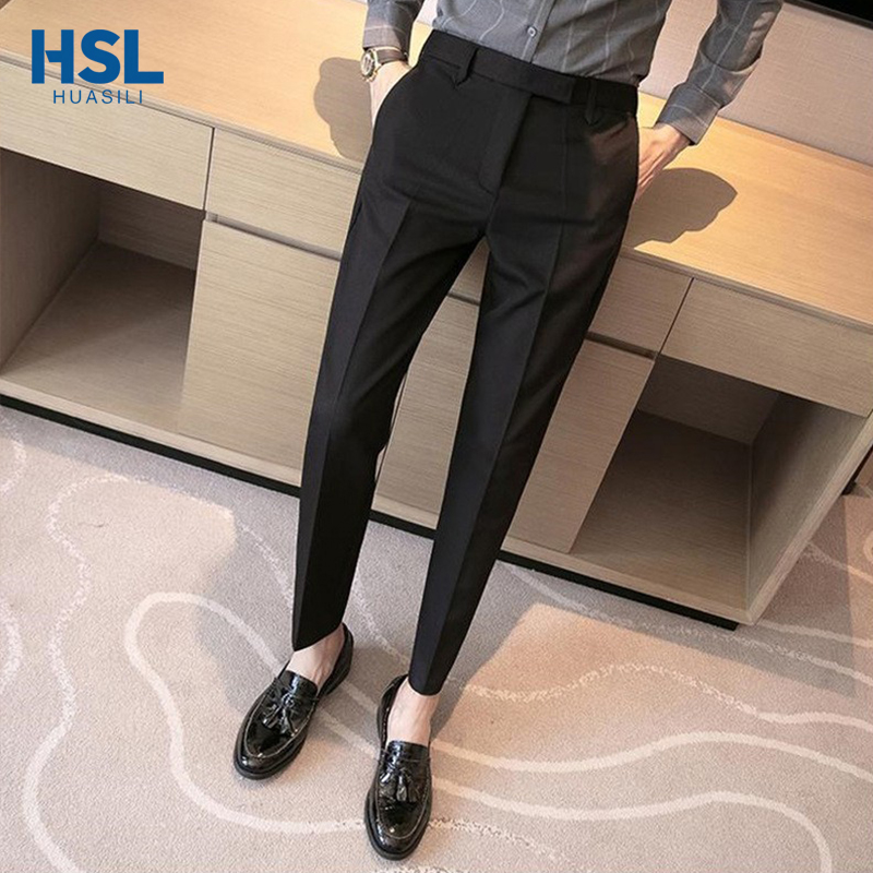 Fashionable Business Suit Pants Black Custom Logo Formal Style Waterproof Social Casual Style Men's Suit Pants