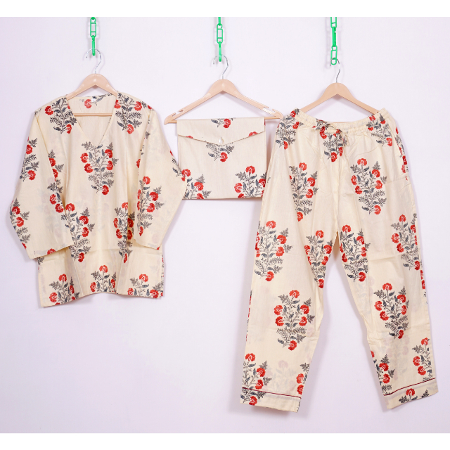 V Neck PJ Set