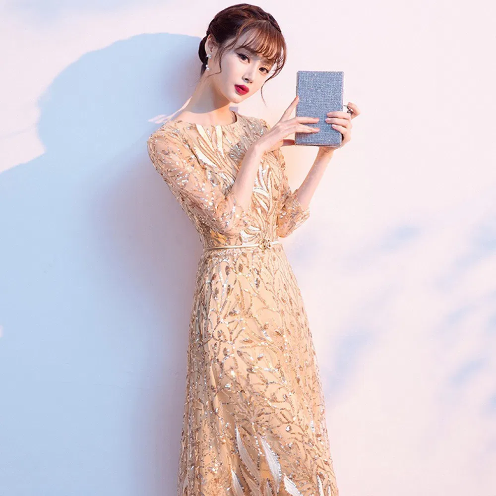 Chic Fashionable Mob Dress Wedding Guest MIDI Length Classy Banquet Outfit 6