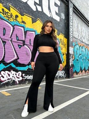 Women's High Waist Slit Flare Leggings for Yoga &amp; Casual Wear