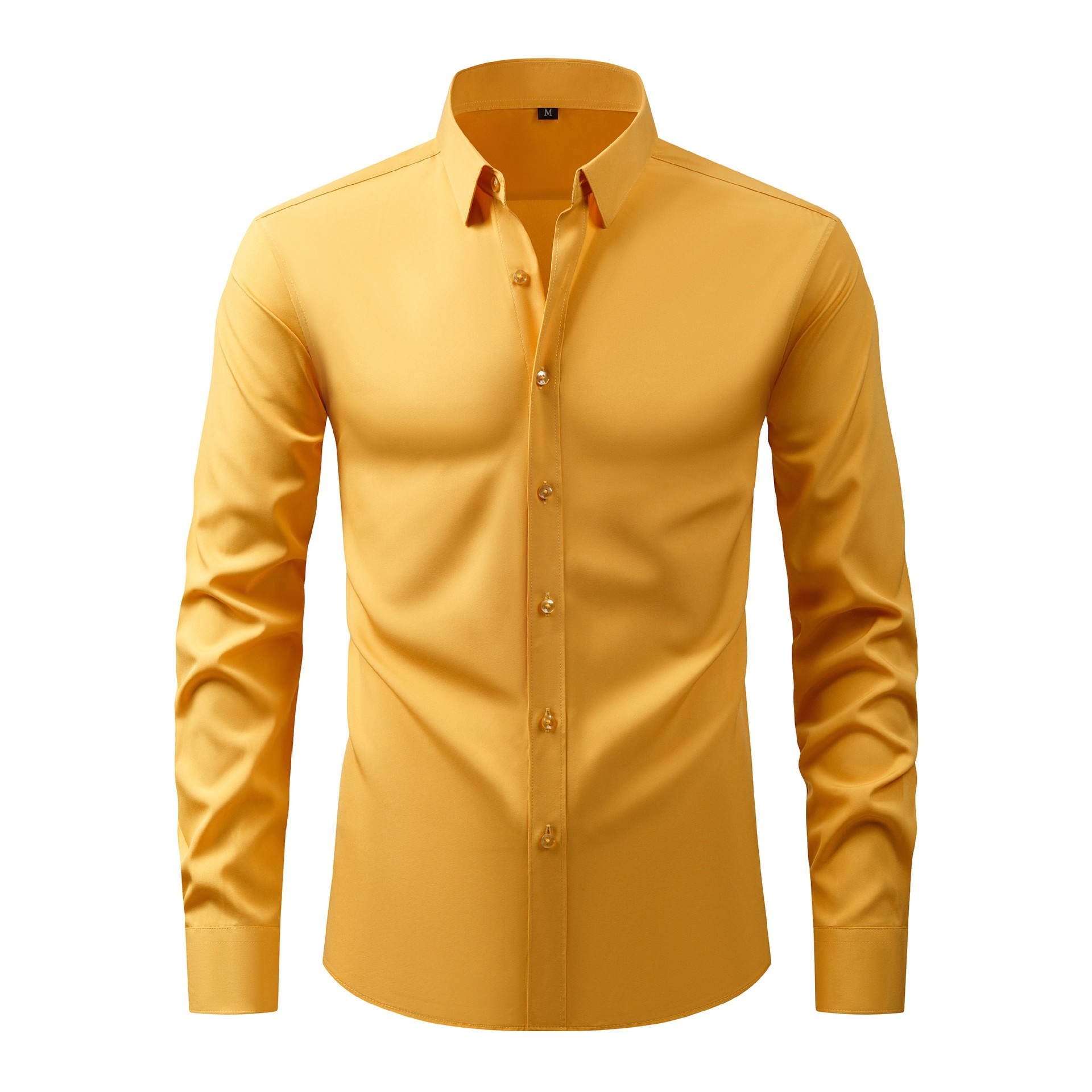 Mens Polyester Solid Color Luxury Dress Shirt - 35 Years Master Craftsmanship