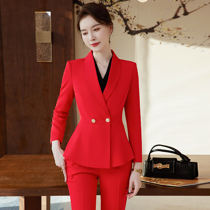 Temperament Business Women Suits China Manufacture Minimalist Style Anti-Wrinkle Blazer and Trouser Women Business Suits