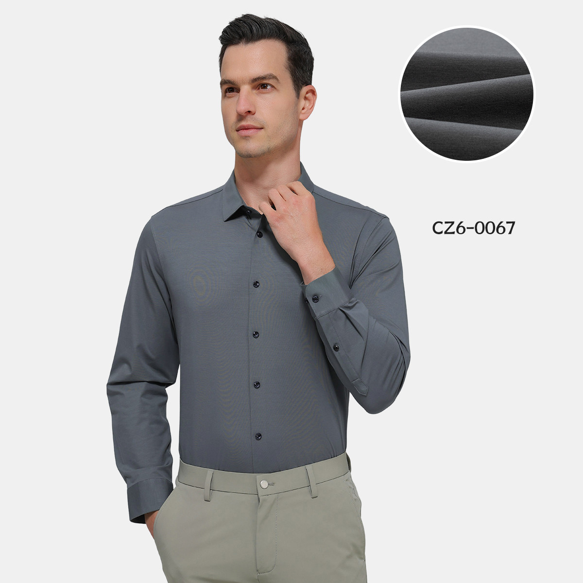 OEM ODM Black Grey Gray Minimalist Waterproof Lightweight Business Suits New Product Explosion With Reply Quickly Man Shirt