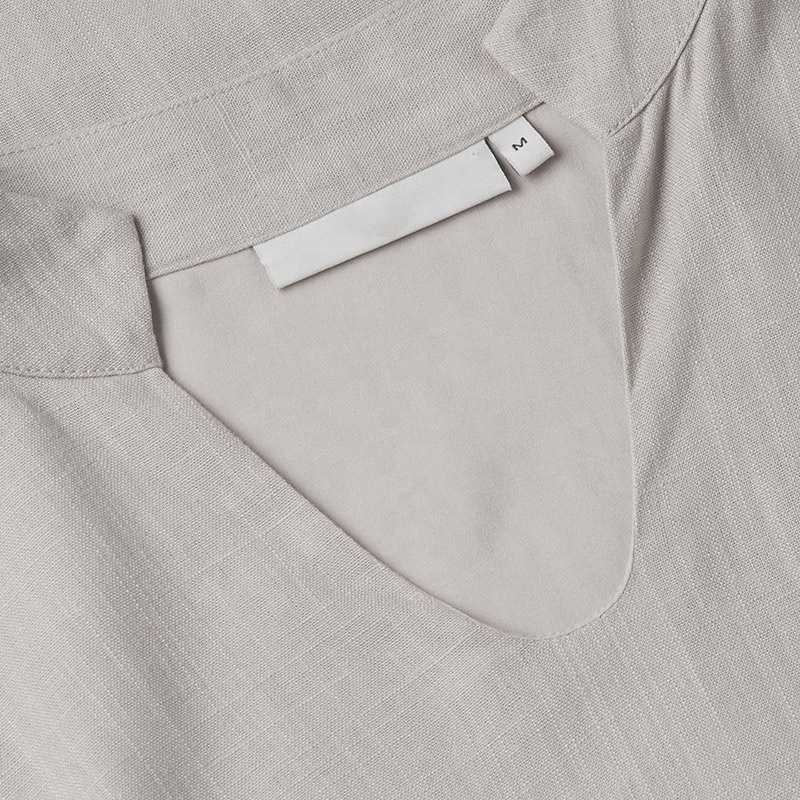 Muslim Design V-neck Shirt for Women Muslim Premium Linen Blouse Set Modest Women's Shirt and Dress Suit