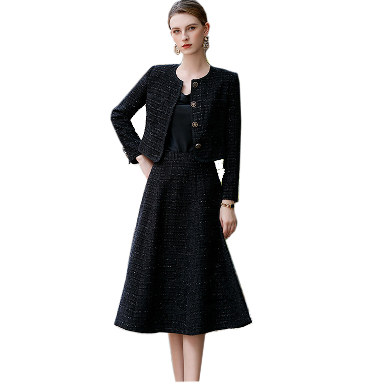 Woman Business Wear Supplying Suit Women Two Piece Skirts for Church Tweed blazer and Skirt