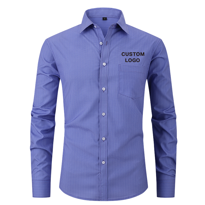 High Quality Custom Men's Dress Shirt No Wrinkle Iron Free Long Sleeve Formal Men's Office Shirt