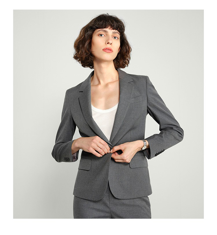 Custom High-End Elegant Small Dress Style for Early Spring Business Women's XL Single-Breasted Jacket with Single-Button Closure