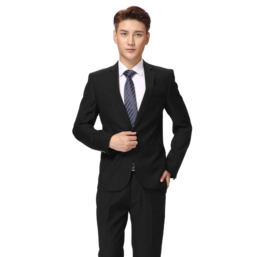 Men's Formal Business Suit 2-Piece Set with Zipper Fly Pant Closure Breathable-Factory Wholesale