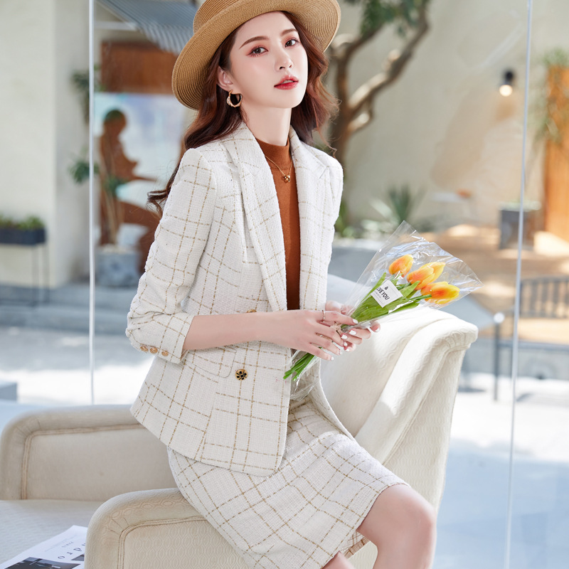 2022 Autumn/Winter New Arrival Womens Long-Sleeved Professional Suit Formal Skirt Set Interview/Sales Workwear