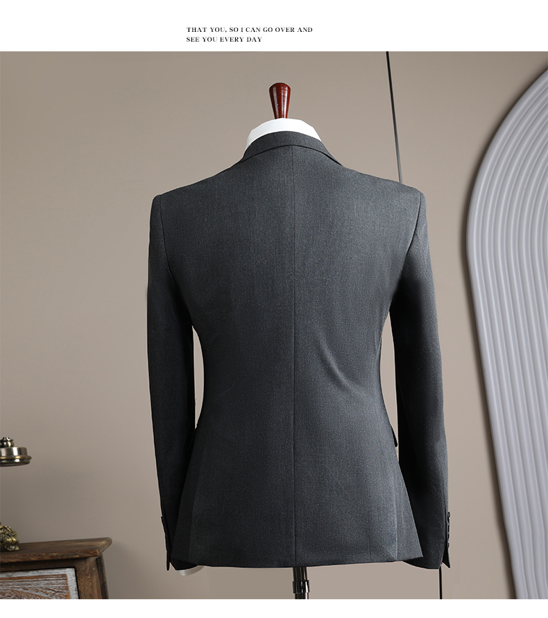 Men's Business Suits Slim Fit Wedding Two-Piece Suit Italian Style Anti-Wrinkle Breathable Woven Fabric Zipper Fly Pants