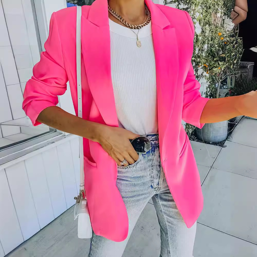 Spot 2025 European American Women's Foreign Trade New Autumn Winter Long Sleeve Small Suit Temperament Professional Regular 123
