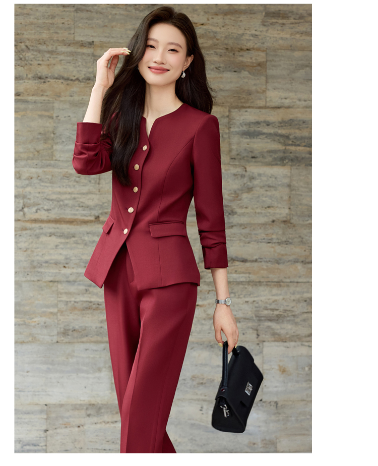 Wine Red Suit Female Luxury Goddess Fan Temperament Formal Business Suit Small Western-style Suit.