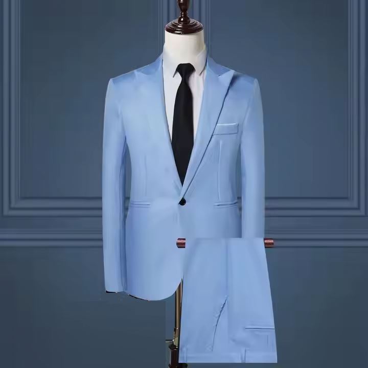 Wholesale Men's Business Casual Suit Solid Color Formal Men's Business Suit Suitable for Business Meetings