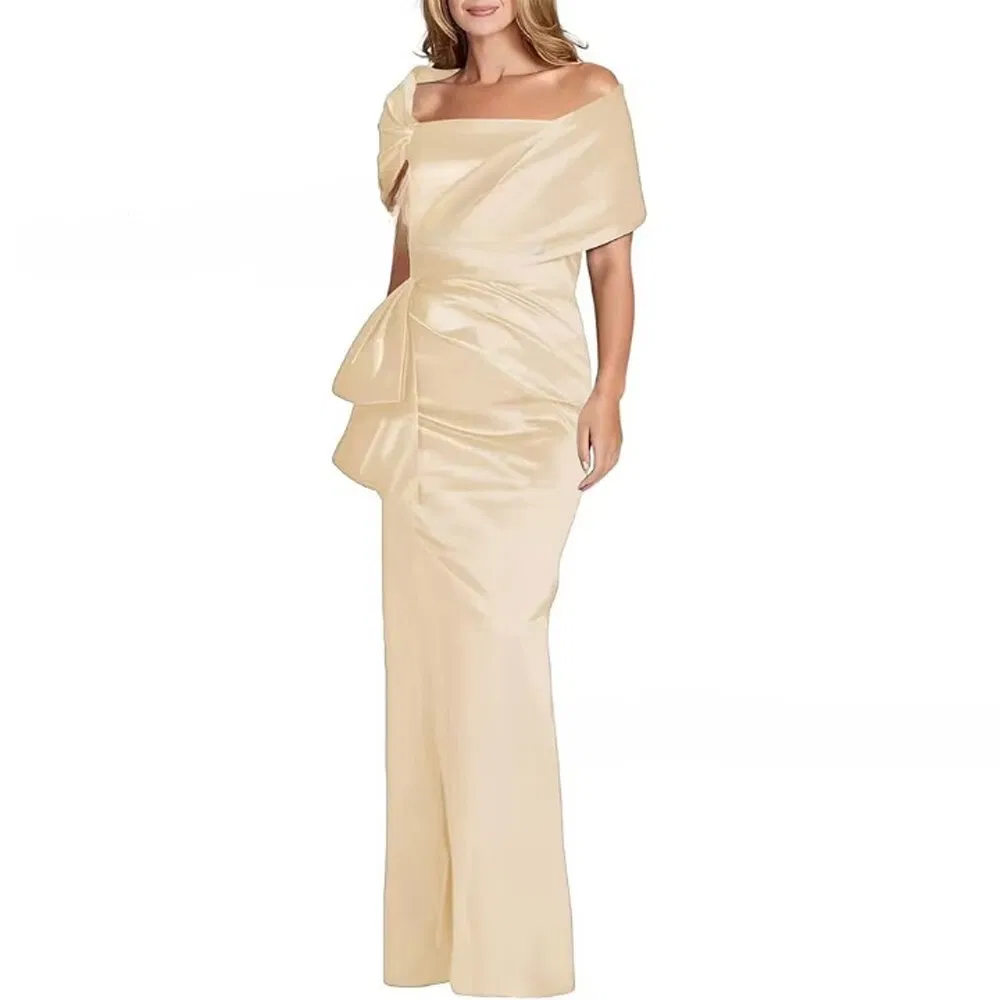 Sophisticated Flowy Fashion Gown Floor Length Wedding Guest Reception Luxury Wear