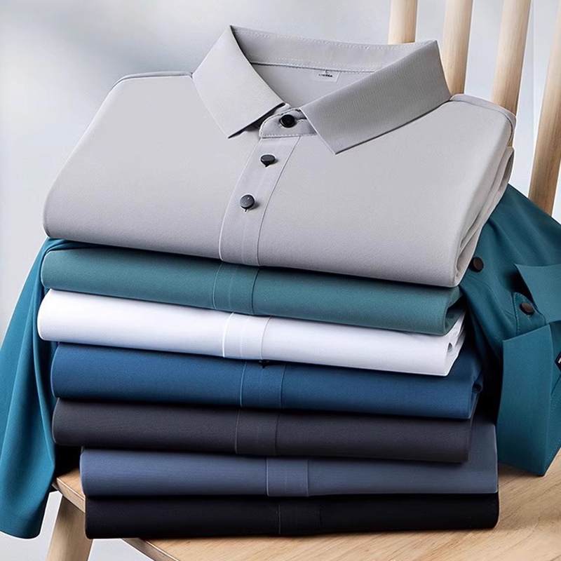 Mid-to-high-end New Technology Customized Logo Light Luxury Mens Fashion Business Seamless Polo