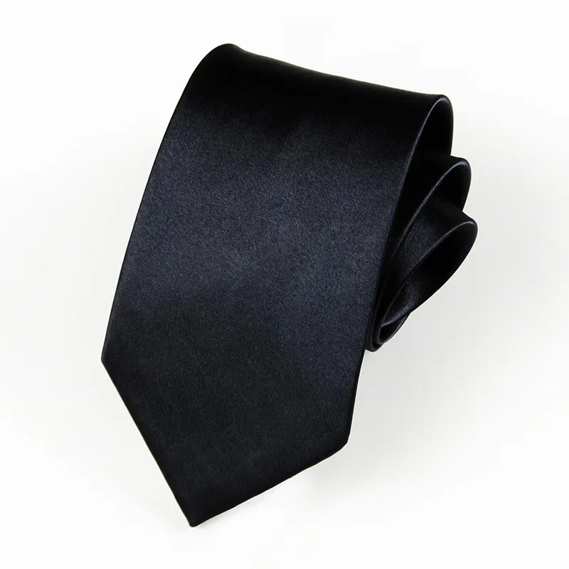 Elegant Custom Logo Black Tie 8cm Wide for Business and Formal Wear
