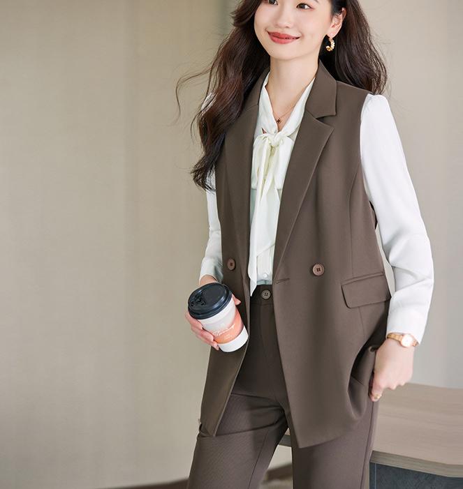 S-4XL Women's Sleeveless Business Small Suit Formal Dress Women's Vest Work Suit Set 3-piece