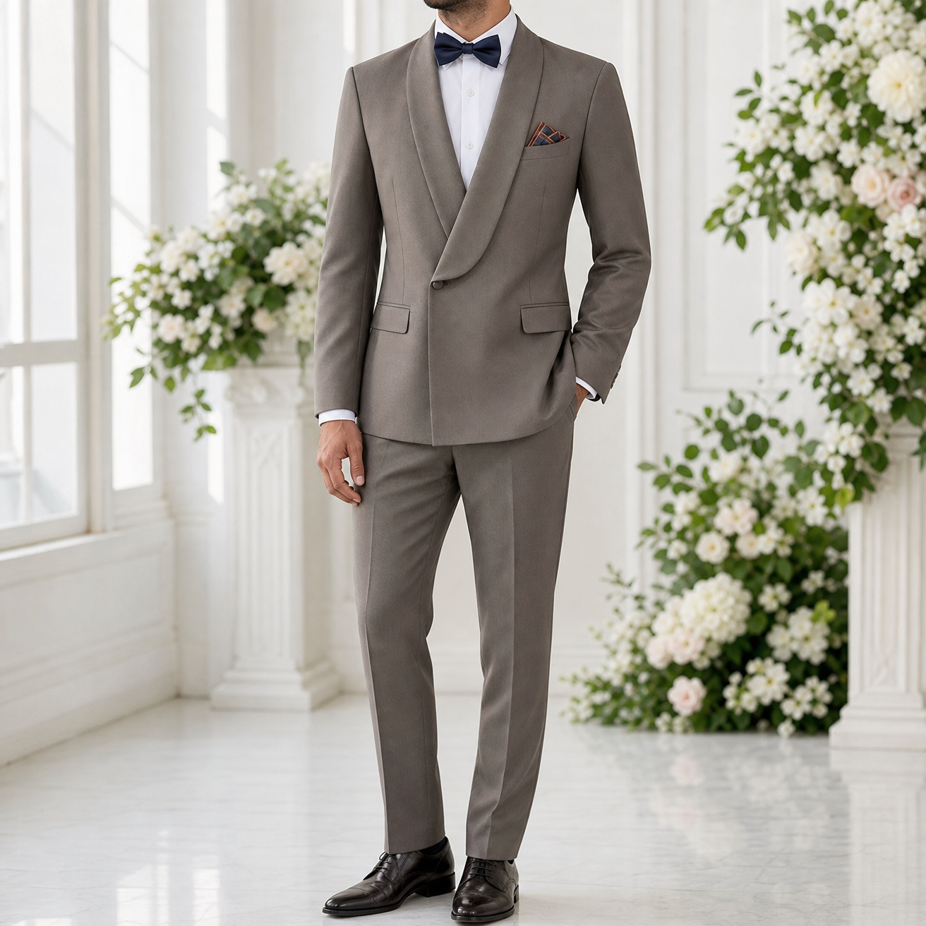Men's 2 Piece Slim Fit Single Breasted Worsted Business Suit Formal Office Interview Wedding Blazer Pants Professional Set
