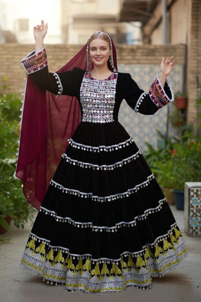Modern Lightweight Afghani Kuchi Frock Dress Women Latest Design Lace Muslim Islamic Clothing Formal Knee-Length Low MOQ Style