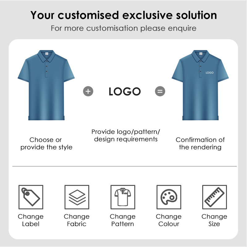 Mid-to-high-end New Technology Customized Logo Light Luxury Mens Fashion Business Seamless Polo