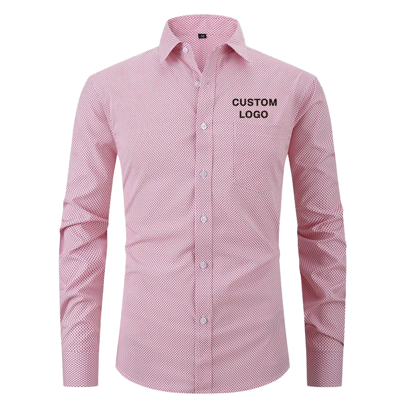 High Quality Custom Men's Dress Shirt No Wrinkle Iron Free Long Sleeve Formal Men's Office Shirt
