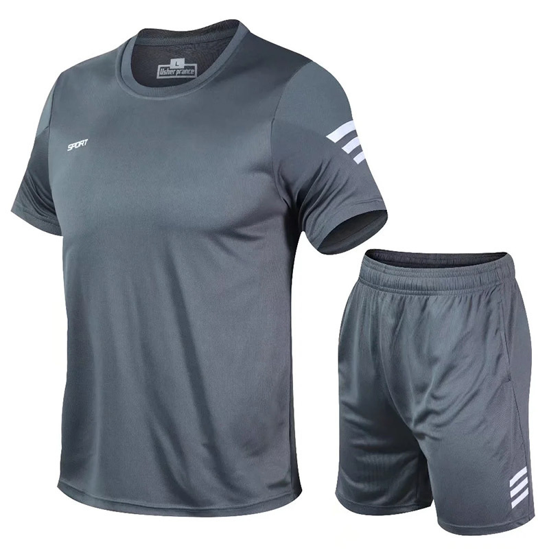 2026 Fashion Men's Training Set with Color Block Design and Reflective Details Fashion Training Wear