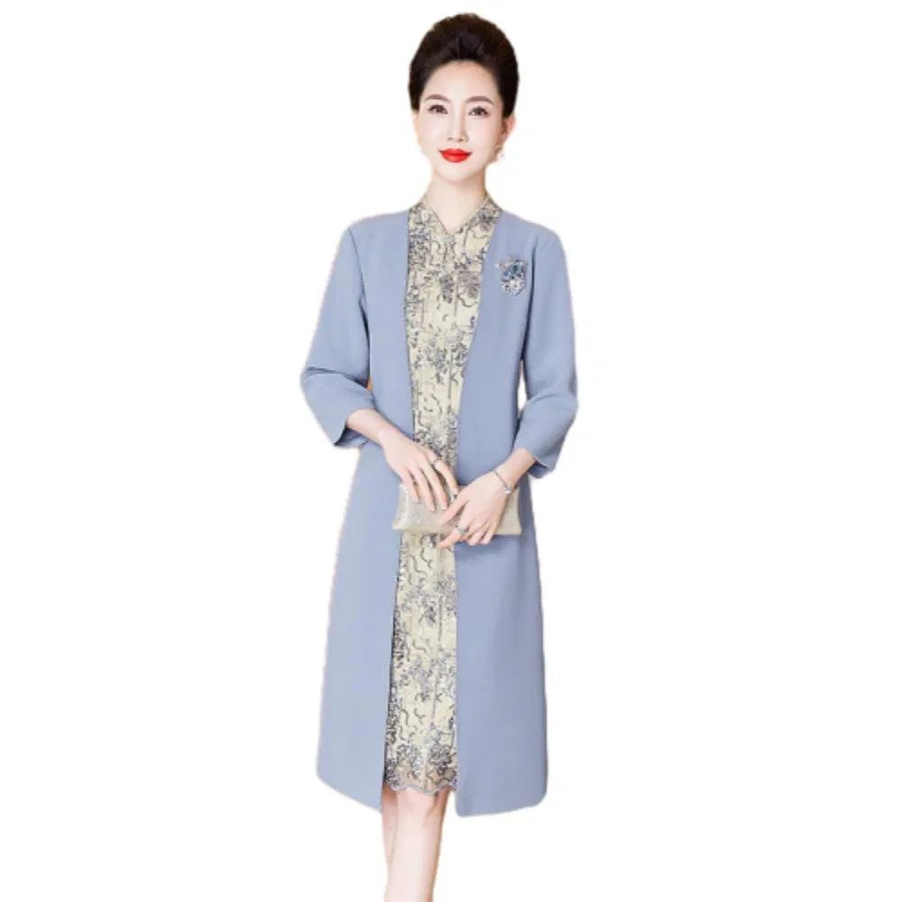 Sophisticated Tailored Mother’ S Wedding Attire 2025 MIDI Formal Banquet Dress