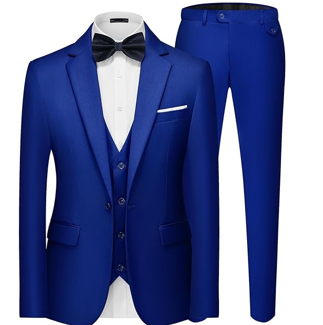 Breathable Classic Mens Suits Slim Fit 3 Piece Blazer and Pants Men Suit Tuxedo Set for Wedding & Party Dress Luxury Men Suits