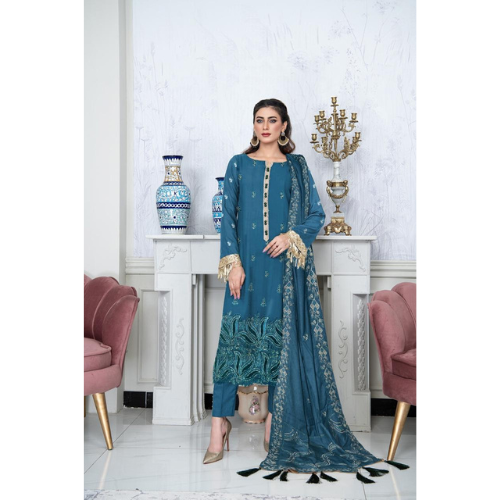 SUPER QUALITY HEAVY LAWN LILEN WINTER SUMMER SUITS EMBROIDERY and STONE WORK PAKISTANI TRADITIONAL DRESSES by AA IMPEX