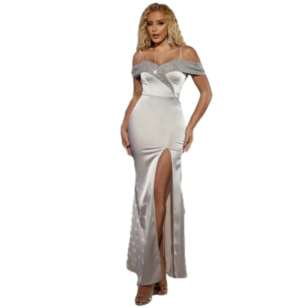 Breathable Comfortable Bridesmaid Dress Evening Banquet Gown Flowy Silhouette