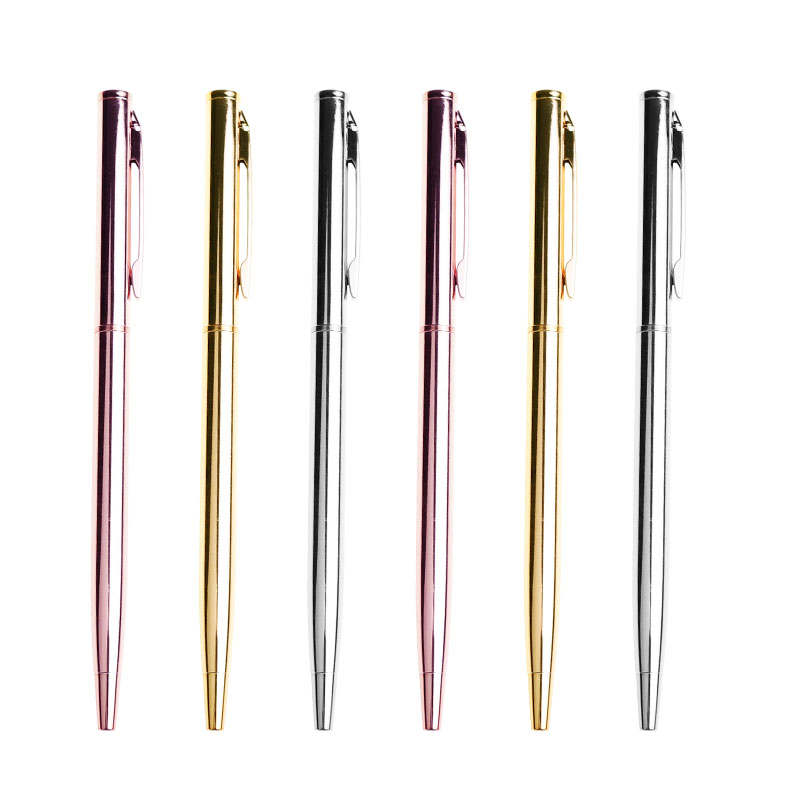 BECOL Hot Selling Hotel Twist Ballpoint Pen Luxury Rose Gold Slim Metal Ball Pen With Custom Logo For Gifts