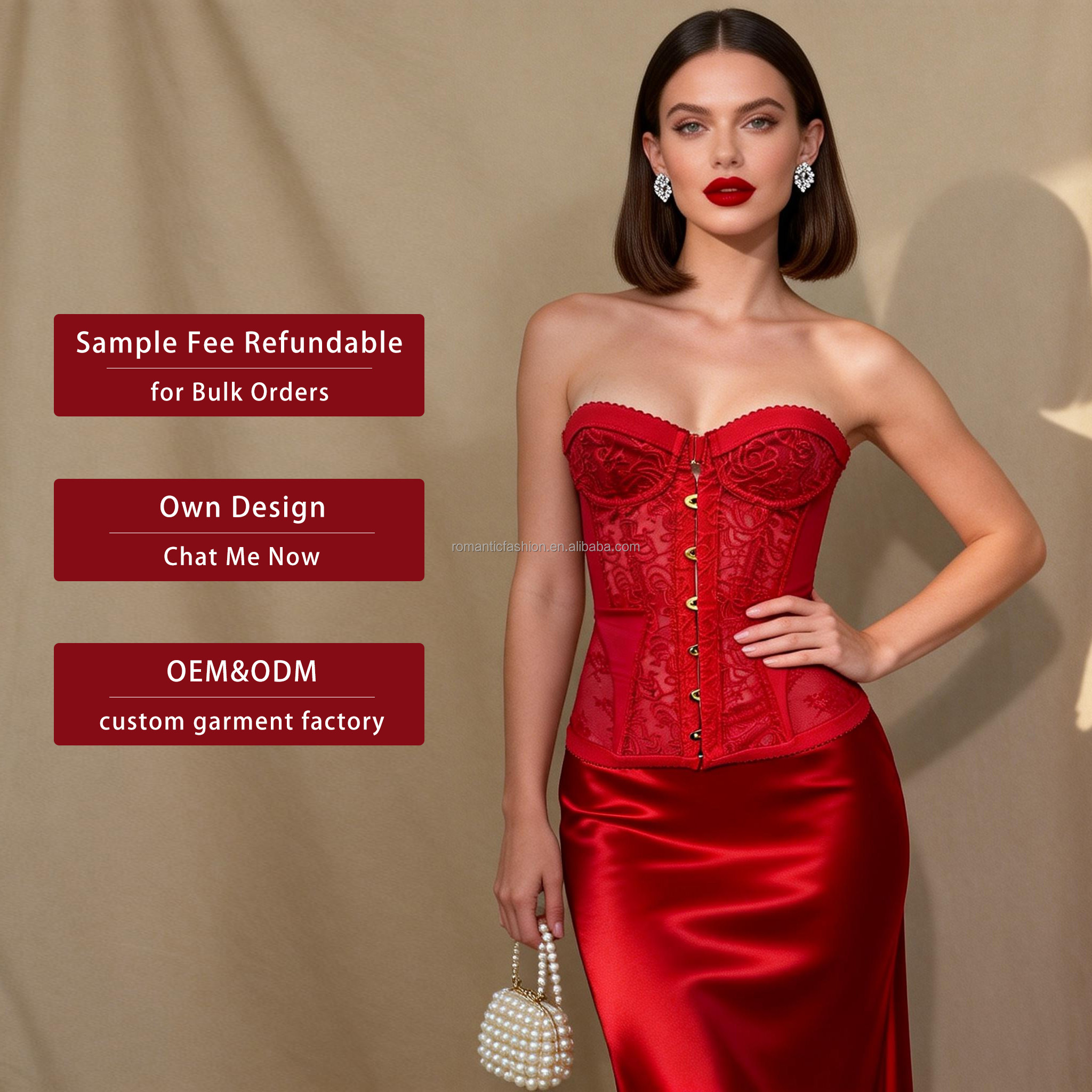 OEM ODM Custom Strapless Corset Top Big Sequin Mini Skirt 2 Piece Set Women Back Lace up Party Outfit Private Label 50PCS MOQ