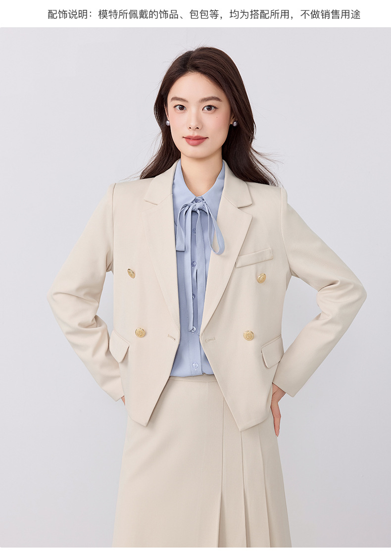 2025 New Light Gray Breathable Professional Suit College Students Cotton-Polyester Outfit Interviews Office Commuting Workwear