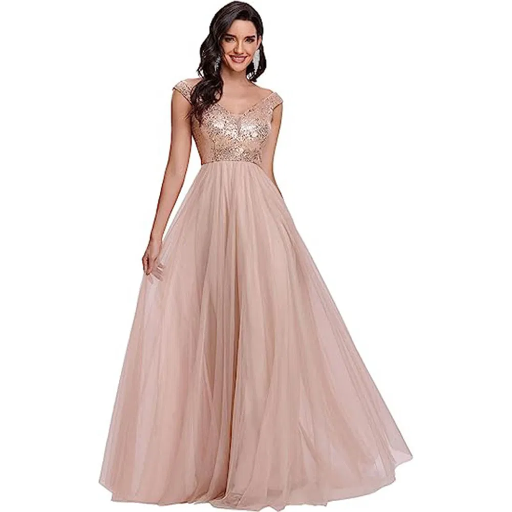 Chic Lace Floor-Length Dress Elegant Ball Gown Slimming Wedding Party Dress