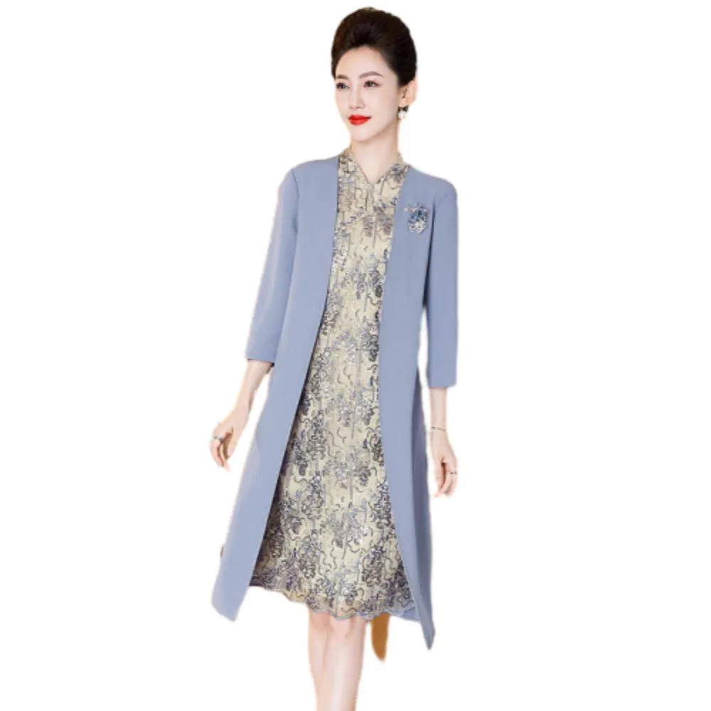 Sophisticated Tailored Mother’ S Wedding Attire 2025 MIDI Formal Banquet Dress