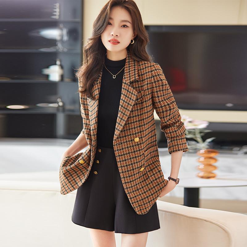 Professional Fashion Autumn and Winter Business Professional Dress Office Party Temperament Retro Small Suit