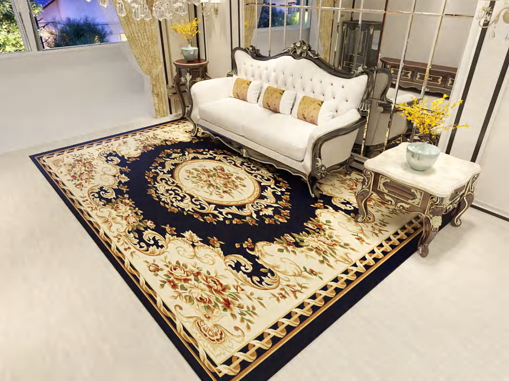 Traditional Persian Living Room Nordic Style Home Large Area Wilton Carpet Machine Made Woven Jacquard Cut Pile Eco-Friendly
