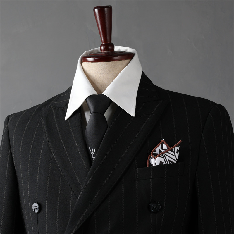 Detail Shot Classic Men Pinstripe Suit