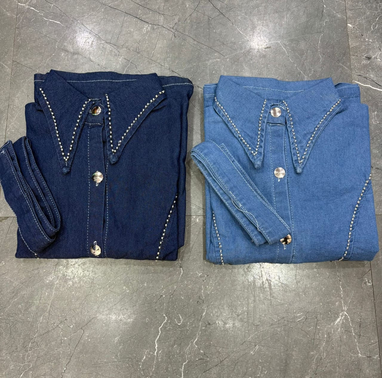 Denim Collared Frock Dress for Women Custom Flare Dress for Summer Formal Modest Career Full sleeves Size Plus Size Women