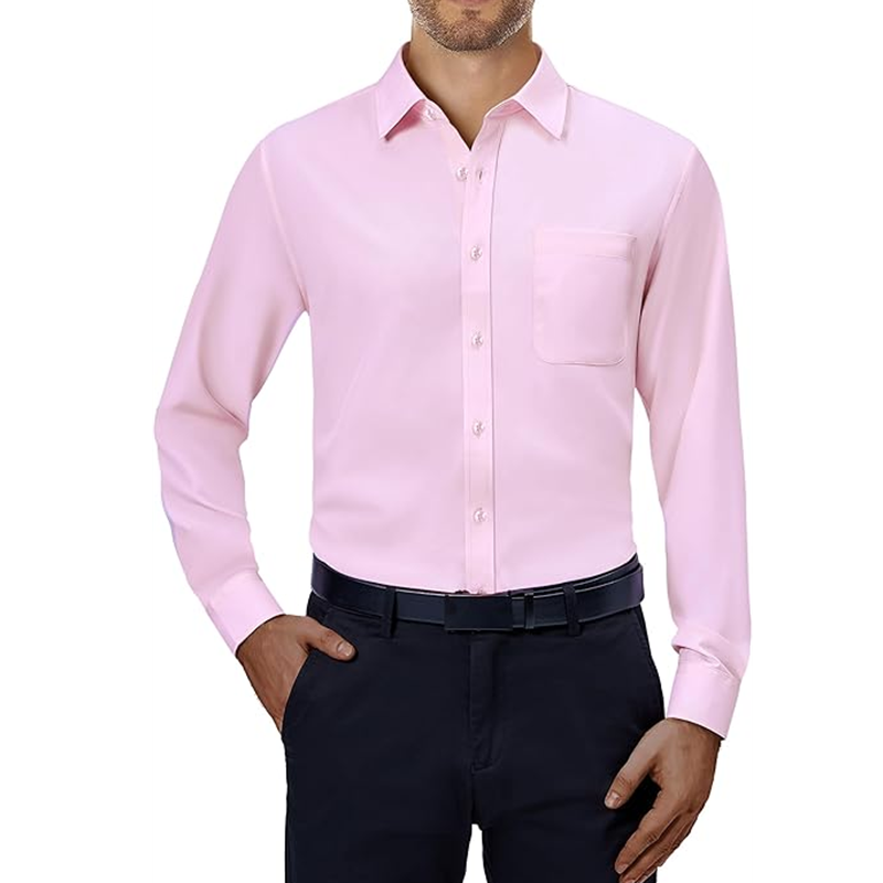 Luxury Men's Formal Cotton Dress Shirt With Long Sleeves Quick Dry Anti-Wrinkle Sustainable Office Business Style