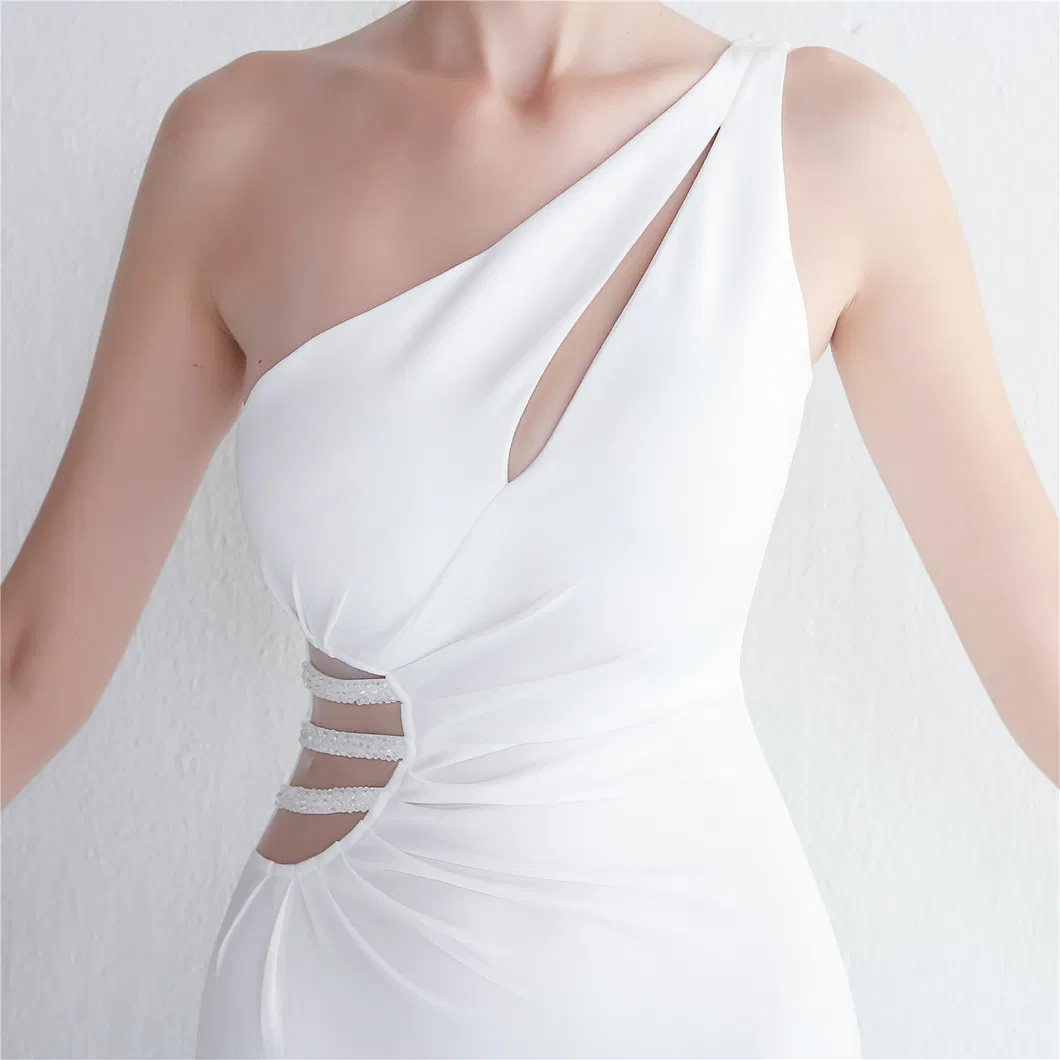 New Satin Slim-Fit off-Shoulder Mermaid Gown