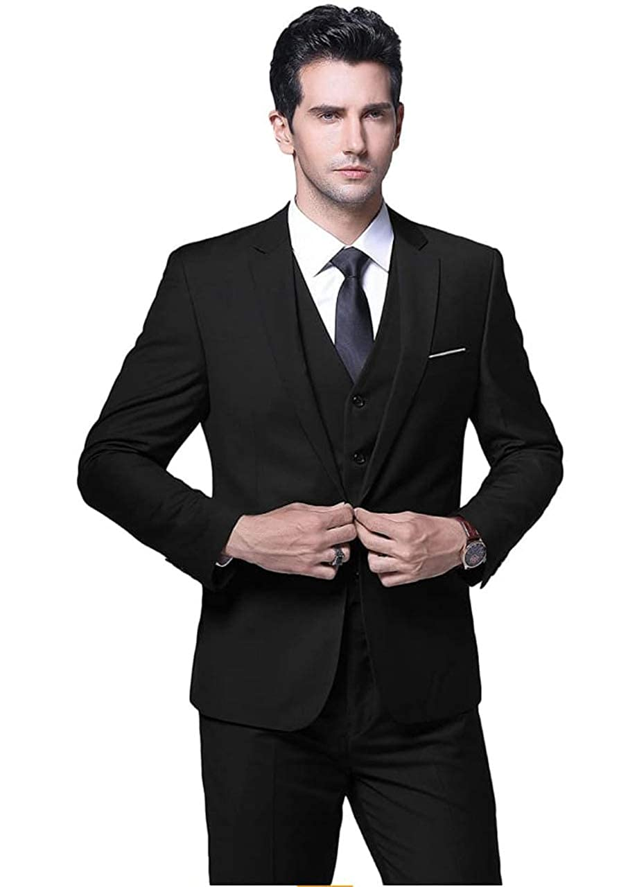 Classic Men Business Suits Slim Fit Grooms Wedding Pleated Breathable Anti-static Anti-shrink Coat Pant Set Wholesale Customized