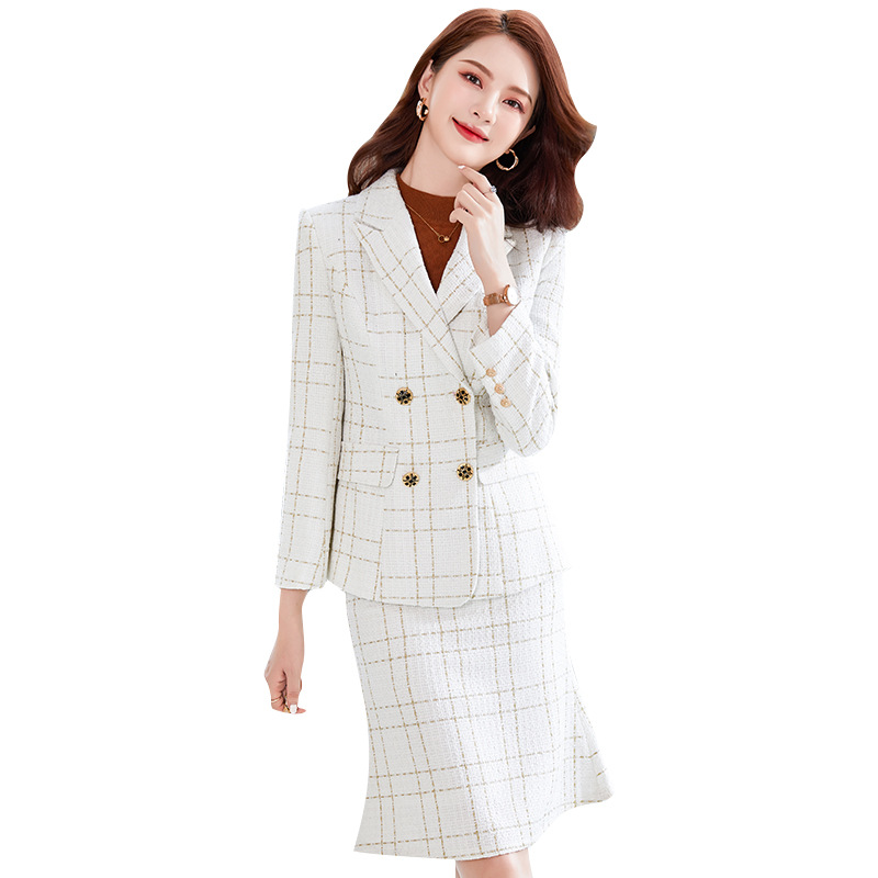 2022 Autumn/Winter New Arrival Womens Long-Sleeved Professional Suit Formal Skirt Set Interview/Sales Workwear