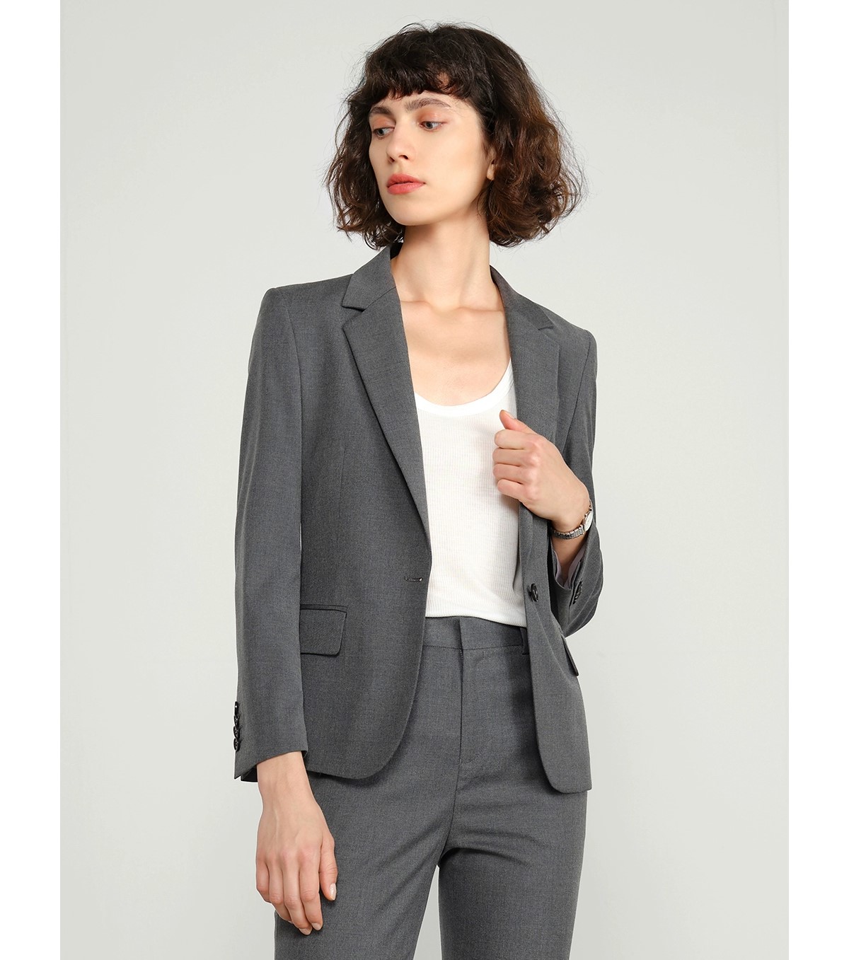 Custom High-End Elegant Small Dress Style for Early Spring Business Women's XL Single-Breasted Jacket with Single-Button Closure